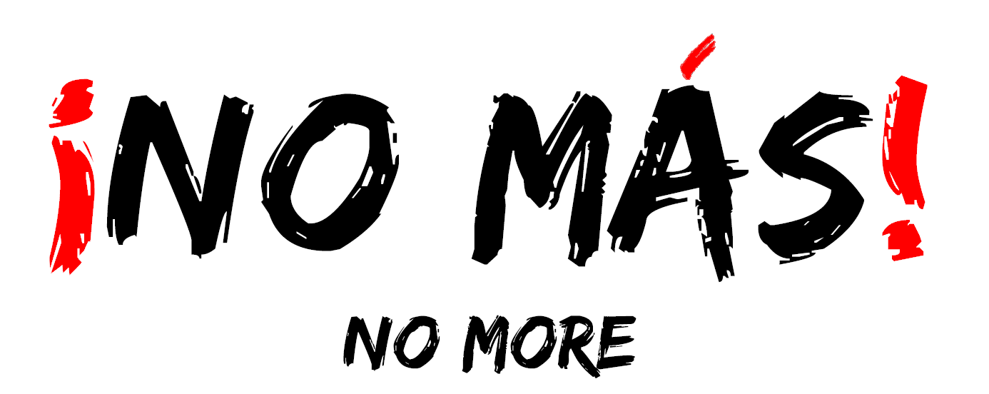 No Mas White background black letters PNG large with No More